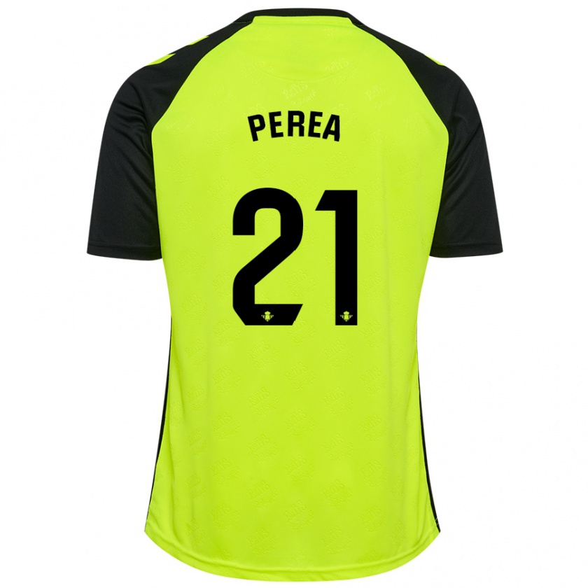 Kandiny Kinder Paula Perea #21 Fluoreszierendes Gelb Schwarz Auswärtstrikot Trikot 2024/25 T-Shirt Österreich