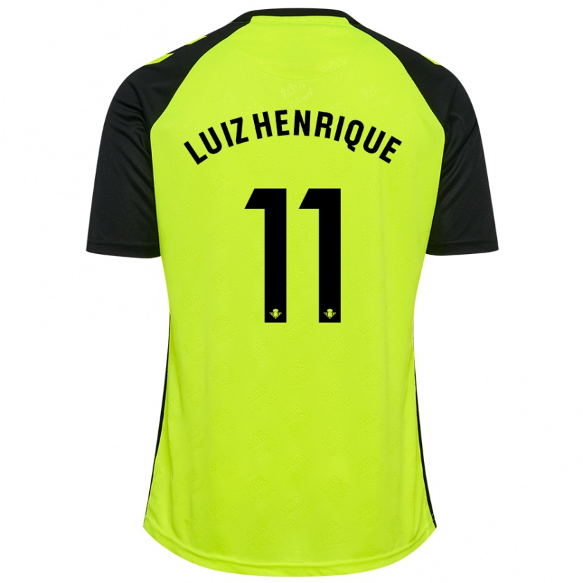 Kandiny Kinderen Luiz Henrique #11 Fluorescerend Geel Zwart Uitshirt Uittenue 2024/25 T-Shirt België