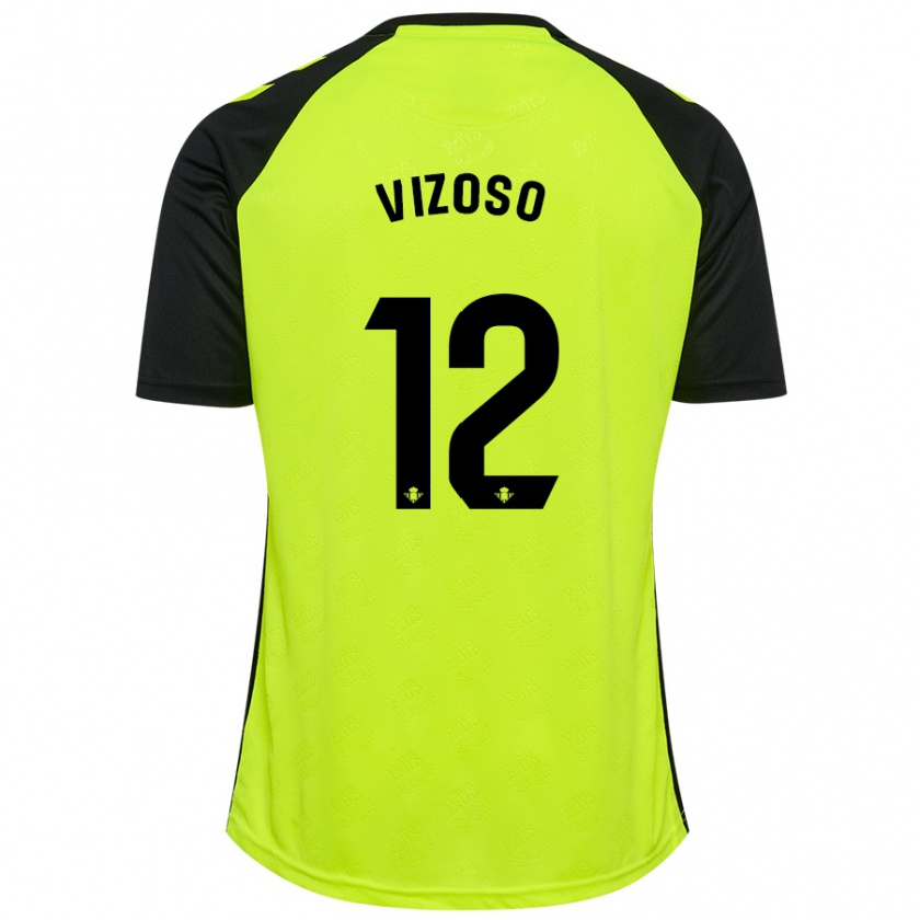 Kandiny Bambino Maglia Paula Vizoso Prieto #12 Giallo Fluorescente Nero Kit Gara Away 2024/25 Maglietta