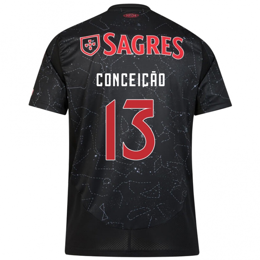 Kandiny Bambino Maglia João Conceição #13 Nero Rosso Kit Gara Away 2024/25 Maglietta