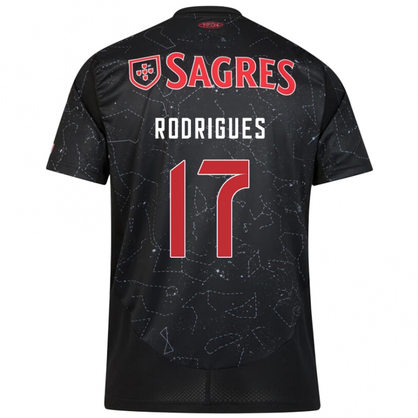 KandinyキッズTiago Rodrigues#17黒 赤アウェイシャツ2024/25ジャージーユニフォーム