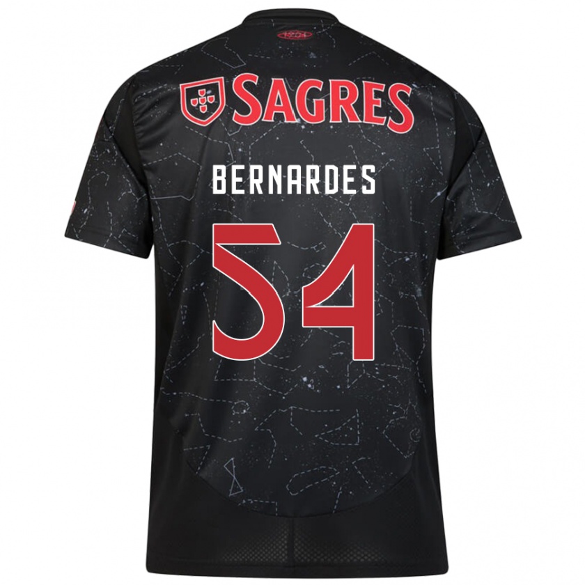 Kandiny Bambino Maglia Bernardes #54 Nero Rosso Kit Gara Away 2024/25 Maglietta