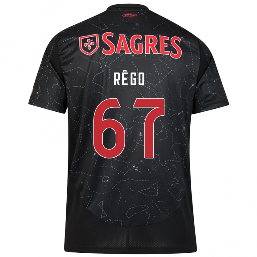 Kandiny Kinderen Rodrigo Rêgo #67 Zwart Rood Uitshirt Uittenue 2024/25 T-Shirt