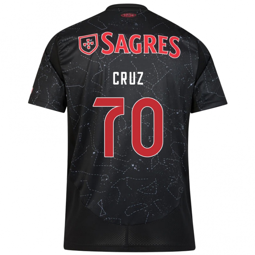 Kandiny Niño Camiseta Filipe Cruz #70 Negro Rojo 2ª Equipación 2024/25 La Camisa