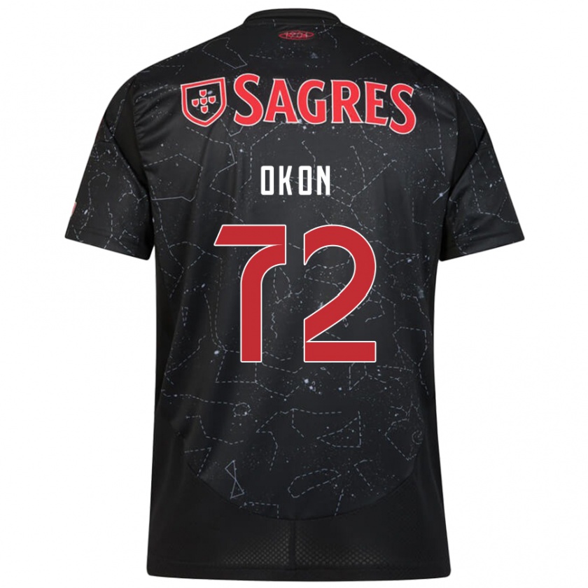 Kandiny Niño Camiseta Paul Okon #72 Negro Rojo 2ª Equipación 2024/25 La Camisa