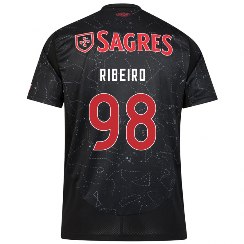 Kandiny Niño Camiseta Ricardo Ribeiro #98 Negro Rojo 2ª Equipación 2024/25 La Camisa