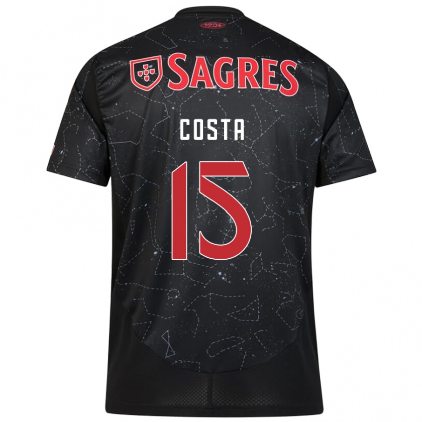 Kandiny Bambino Maglia Carole Costa #15 Nero Rosso Kit Gara Away 2024/25 Maglietta