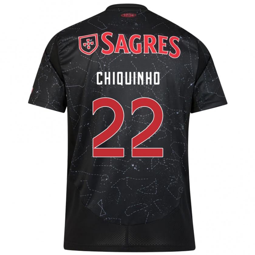 Kandiny Bambino Maglia Chiquinho #22 Nero Rosso Kit Gara Away 2024/25 Maglietta