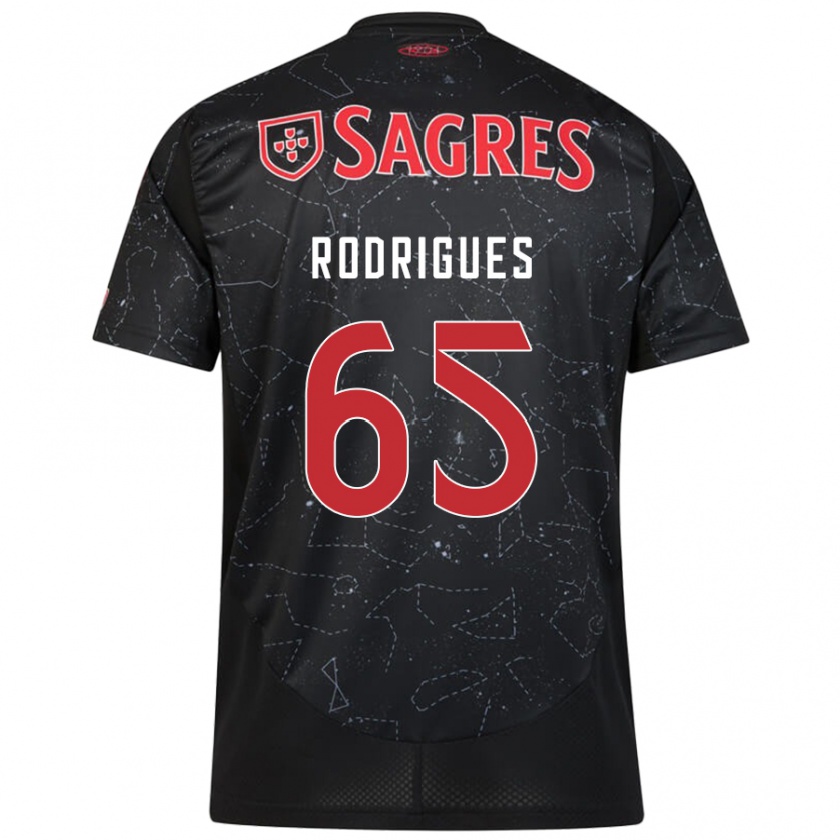 Kandiny Bambino Maglia Rafael Rodrigues #65 Nero Rosso Kit Gara Away 2024/25 Maglietta