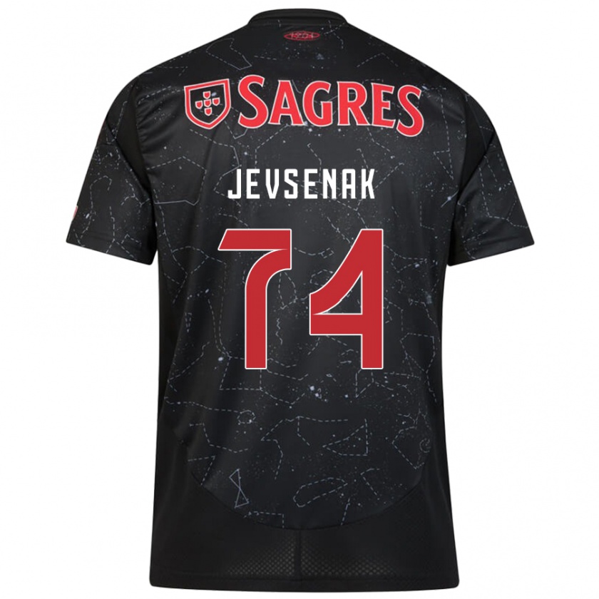 Kandiny Bambino Maglia Zan Jevsenak #74 Nero Rosso Kit Gara Away 2024/25 Maglietta