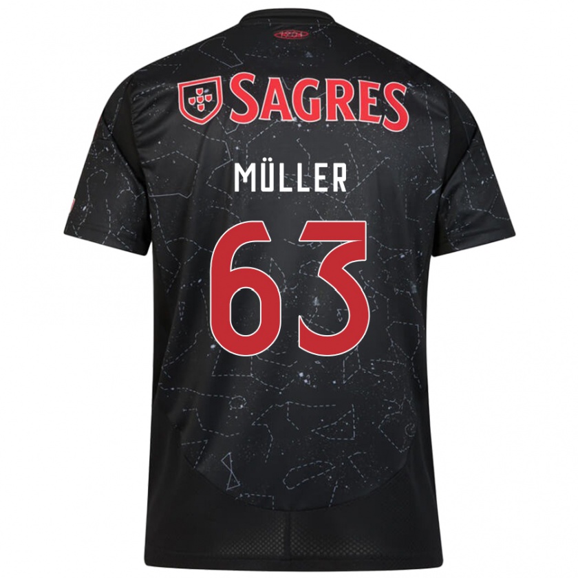 Kandiny Kinderen José Müller #63 Zwart Rood Uitshirt Uittenue 2024/25 T-Shirt