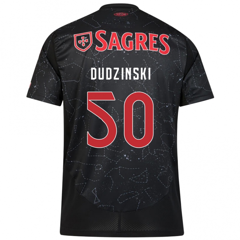 Kandiny Bambino Maglia Marcel Dudzinski #50 Nero Rosso Kit Gara Away 2024/25 Maglietta