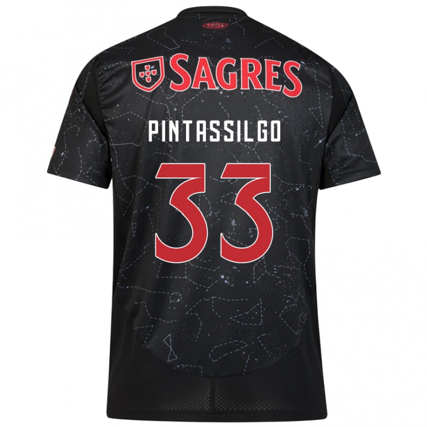 Kandiny Bambino Maglia Lara Pintassilgo #33 Nero Rosso Kit Gara Away 2024/25 Maglietta