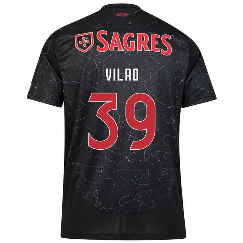 Kandiny Niño Camiseta Carolina Vilao #39 Negro Rojo 2ª Equipación 2024/25 La Camisa