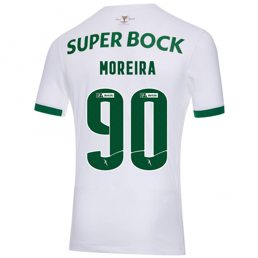 Kandiny Bambino Maglia Afonso Moreira #90 Bianco Verde Kit Gara Away 2024/25 Maglietta