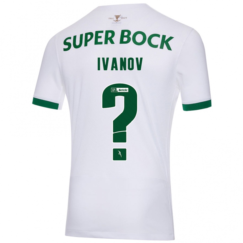 Kandiny Bambino Maglia David Ivanov #0 Bianco Verde Kit Gara Away 2024/25 Maglietta