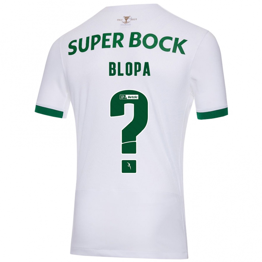 Kandiny Bambino Maglia Salvador Blopa #0 Bianco Verde Kit Gara Away 2024/25 Maglietta