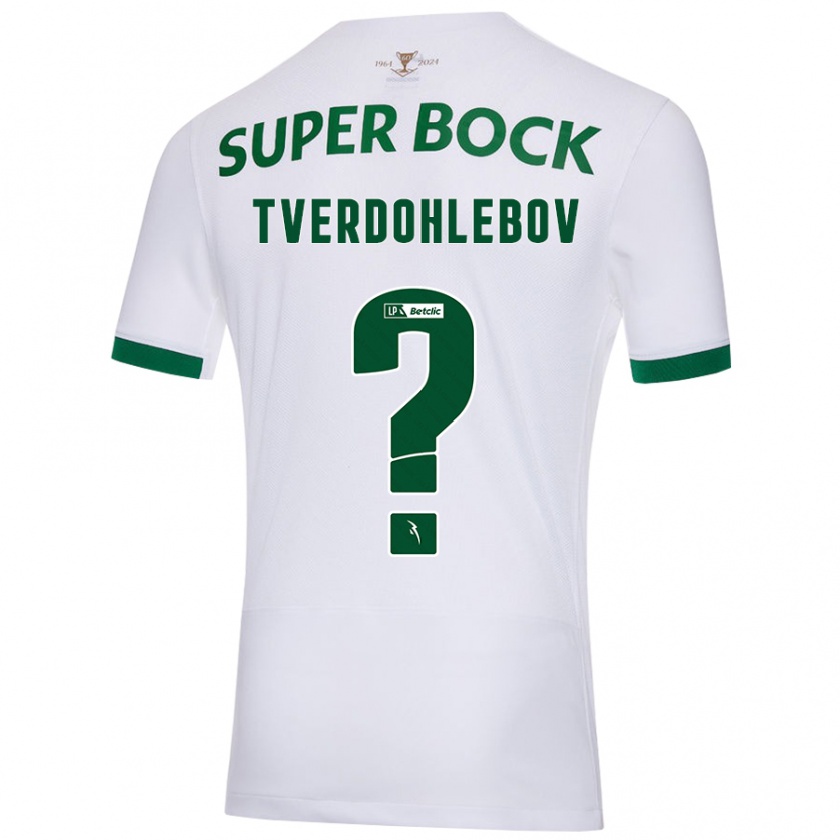 Kandiny Niño Camiseta Alex Tverdohlebov #0 Blanco Verde 2ª Equipación 2024/25 La Camisa