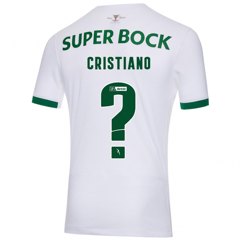 Kandiny Niño Camiseta José Cristiano #0 Blanco Verde 2ª Equipación 2024/25 La Camisa