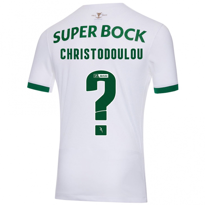 Kandiny Bambino Maglia Argyris Christodoulou #0 Bianco Verde Kit Gara Away 2024/25 Maglietta