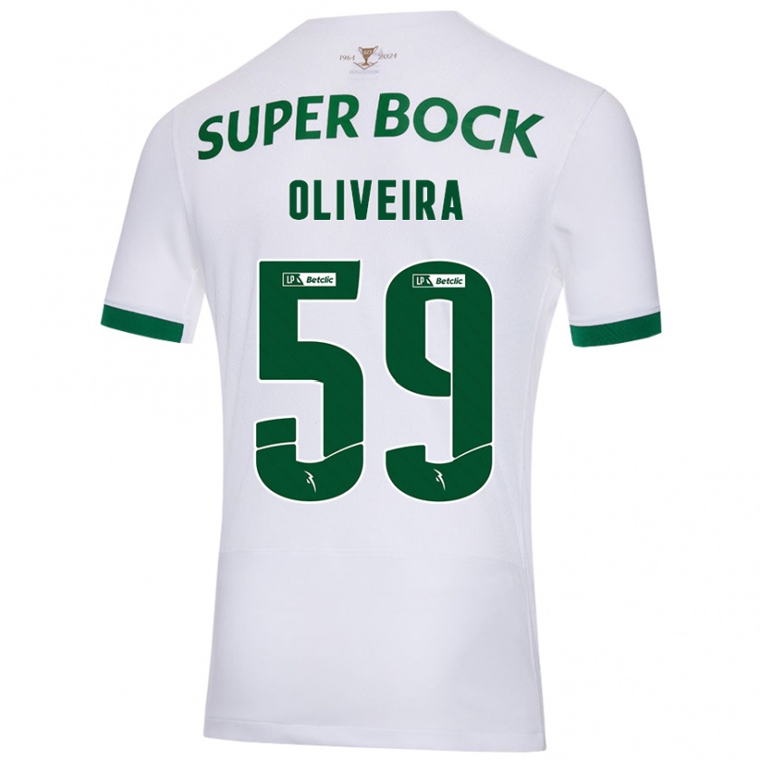 Kandiny Kinderen Kauã Oliveira #59 Wit Groen Uitshirt Uittenue 2024/25 T-Shirt België