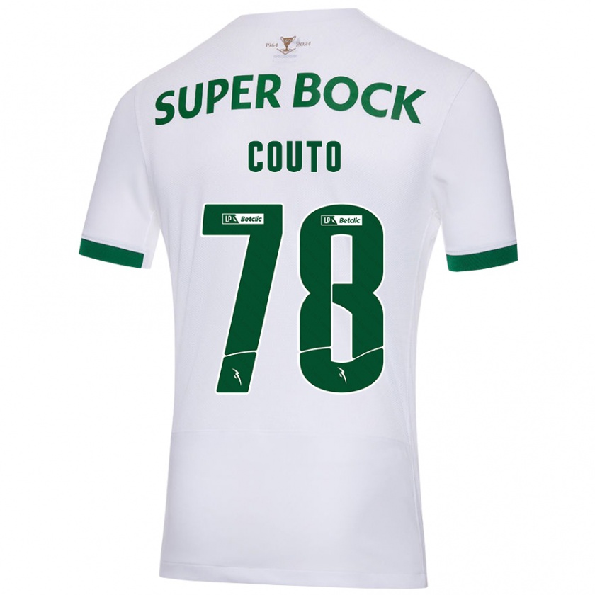 Kandiny Kinderen Mauro Couto #78 Wit Groen Uitshirt Uittenue 2024/25 T-Shirt