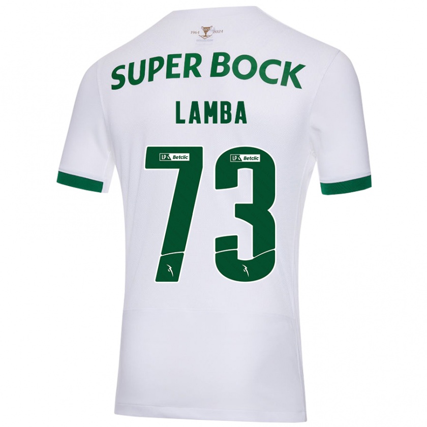 Kandiny Bambino Maglia Chico Lamba #73 Bianco Verde Kit Gara Away 2024/25 Maglietta