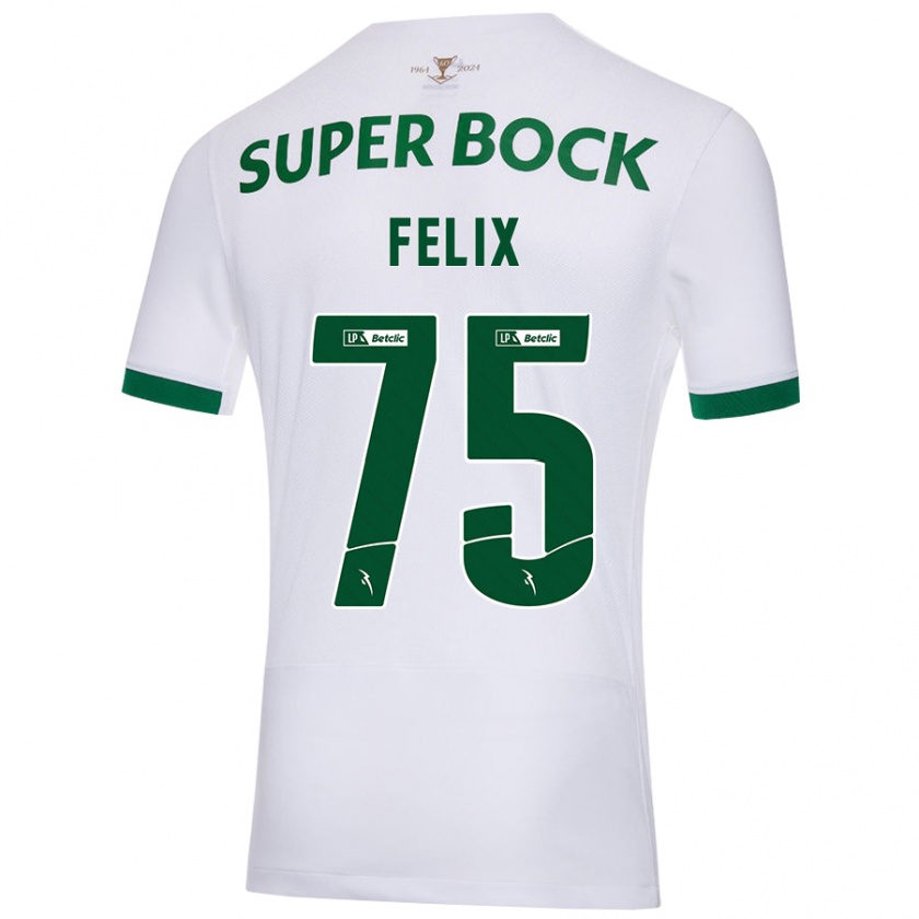 Kandiny Niño Camiseta Vando Félix #75 Blanco Verde 2ª Equipación 2024/25 La Camisa