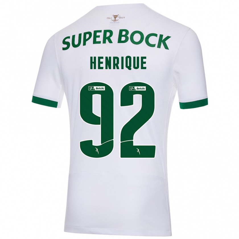 Kandiny Kinderen Eduardo Henrique #92 Wit Groen Uitshirt Uittenue 2024/25 T-Shirt