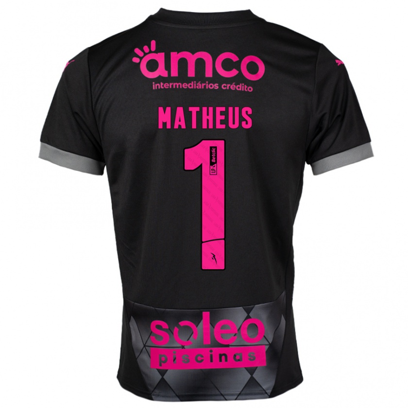 Kandiny Kinderen Matheus #1 Zwart Roze Uitshirt Uittenue 2024/25 T-Shirt