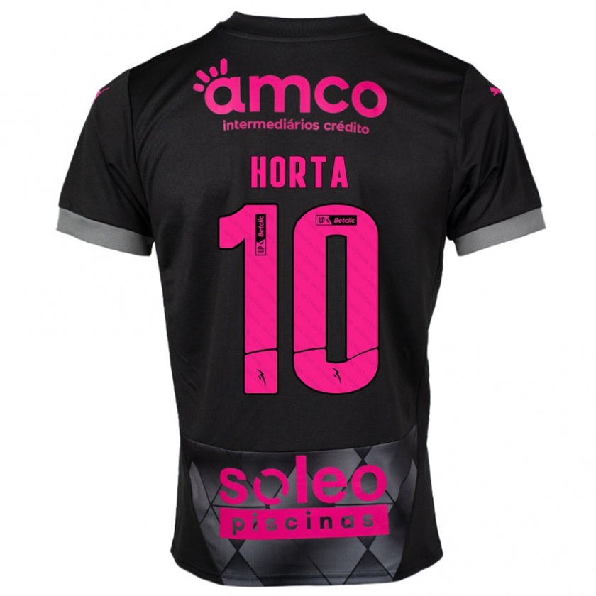 Kandiny Criança Camisola André Horta #10 Preto Rosa Alternativa 2024/25 Camisa Brasil