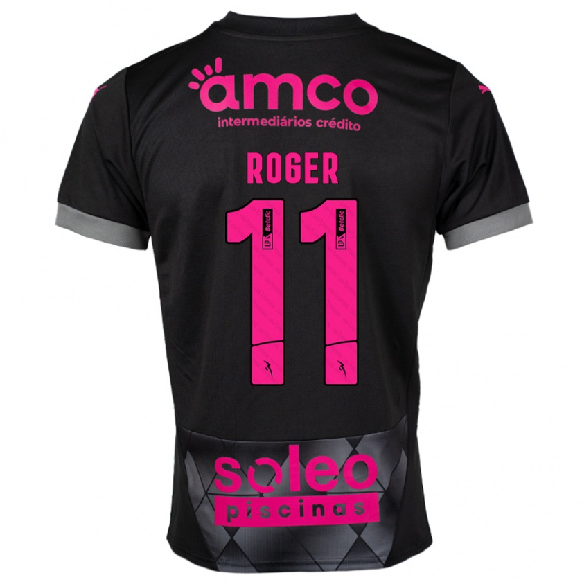 Kandiny Niño Camiseta Roger #11 Negro Rosa 2ª Equipación 2024/25 La Camisa México