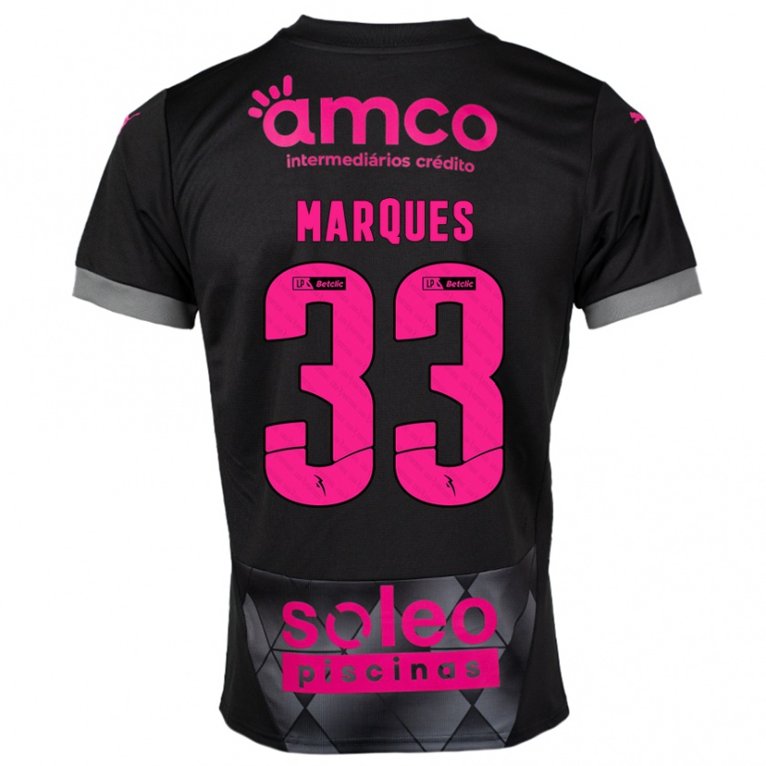 Kandiny Niño Camiseta João Marques #33 Negro Rosa 2ª Equipación 2024/25 La Camisa México