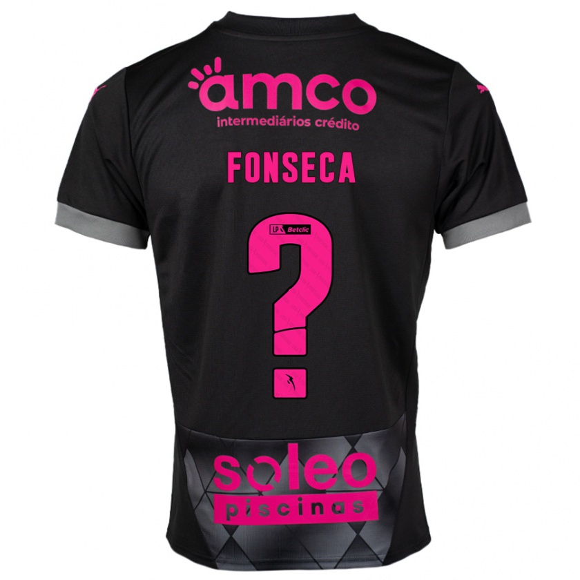 Kandiny Criança Camisola Diogo Fonseca #0 Preto Rosa Alternativa 2024/25 Camisa Brasil