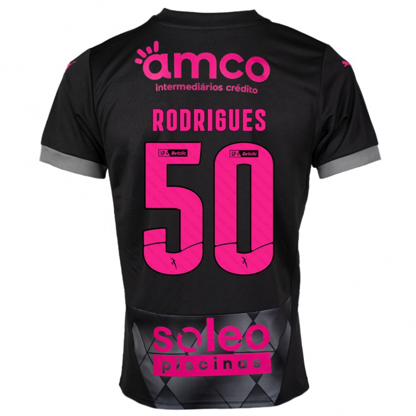 Kandiny Kinderen Diego Rodrigues #50 Zwart Roze Uitshirt Uittenue 2024/25 T-Shirt België