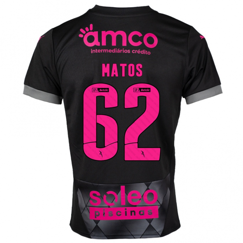 Kandiny Kinderen Nuno Matos #62 Zwart Roze Uitshirt Uittenue 2024/25 T-Shirt