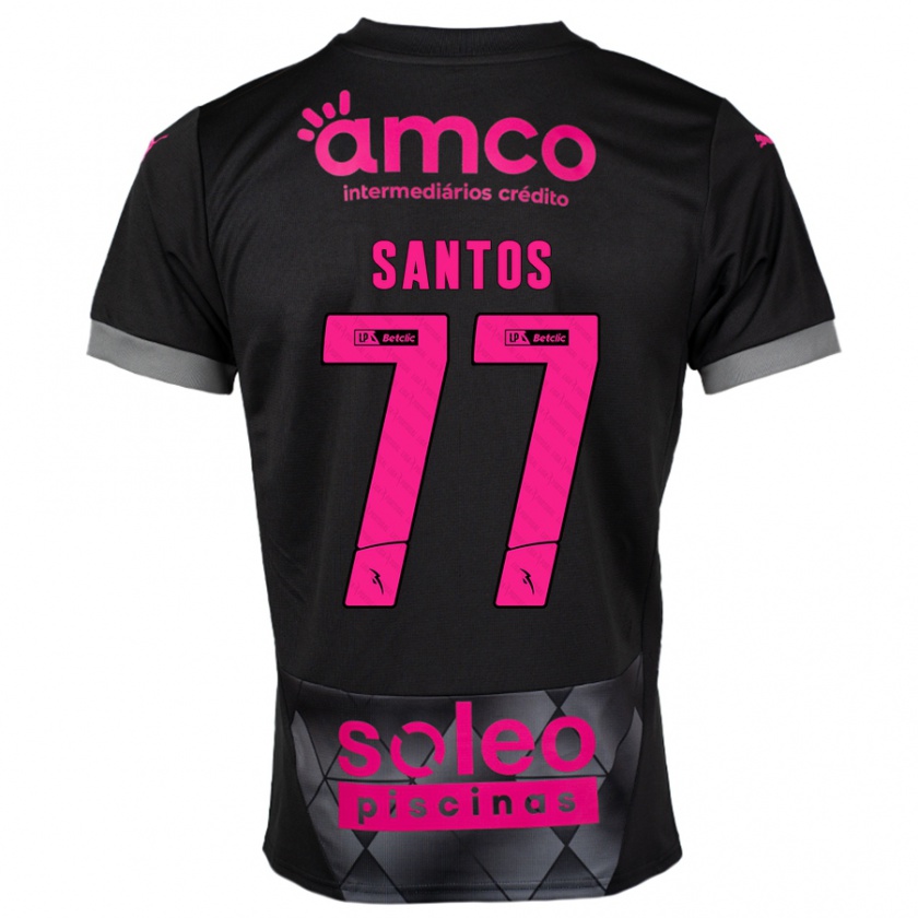 Kandiny Niño Camiseta Edu Santos #77 Negro Rosa 2ª Equipación 2024/25 La Camisa México