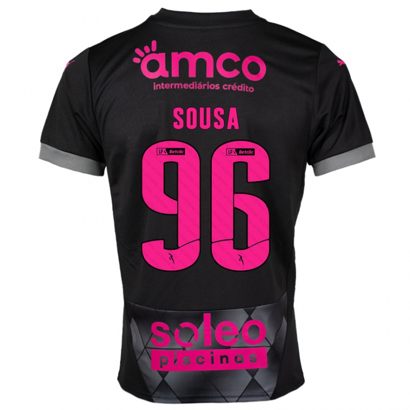 Kandiny Kinderen Afonso Sousa #96 Zwart Roze Uitshirt Uittenue 2024/25 T-Shirt België