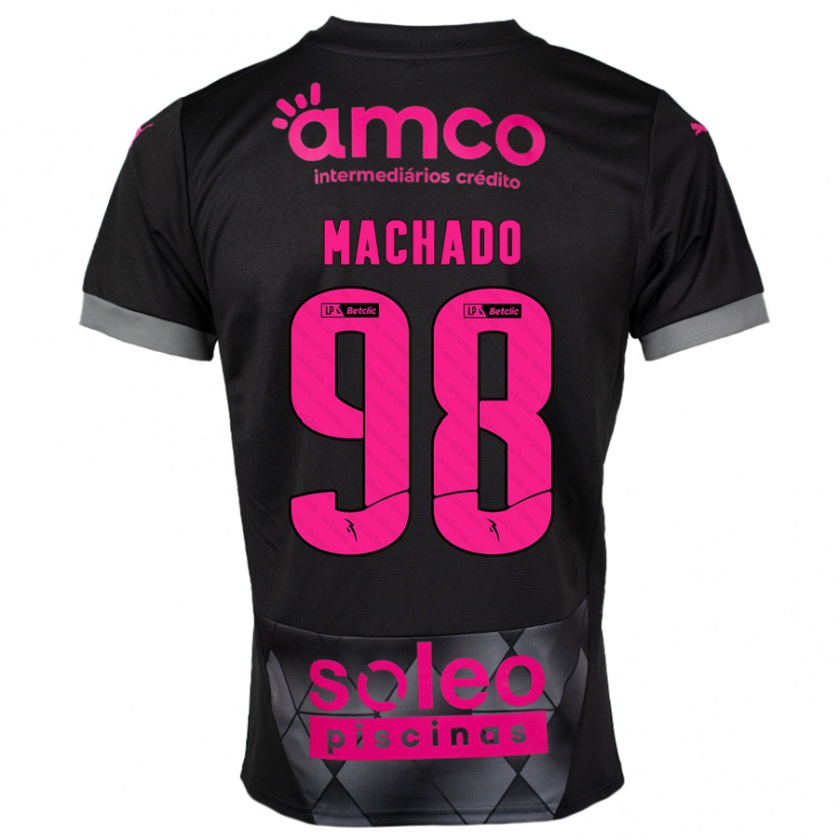 Kandiny Niño Camiseta Gonçalo Machado #98 Negro Rosa 2ª Equipación 2024/25 La Camisa México