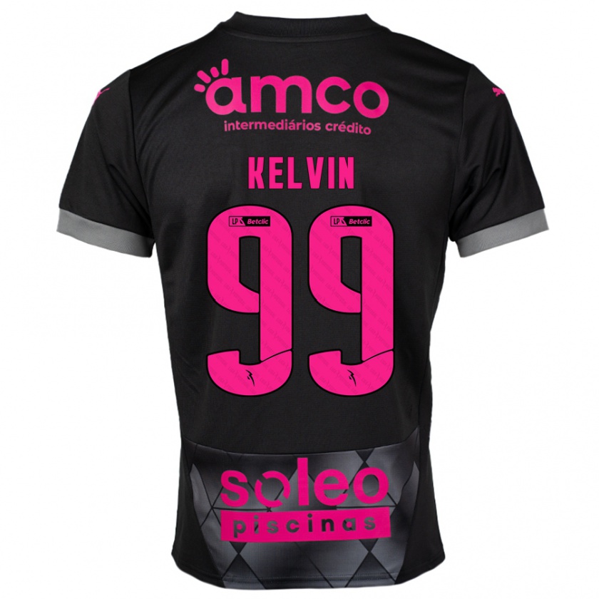 Kandiny Criança Camisola Kauan Kelvin #99 Preto Rosa Alternativa 2024/25 Camisa Brasil