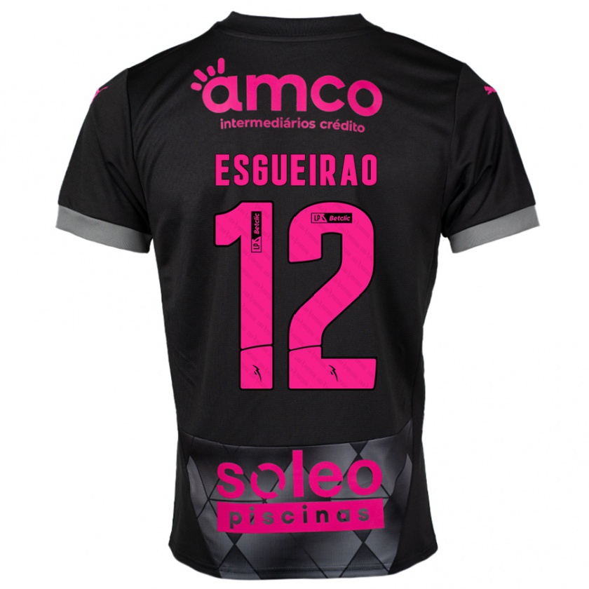 Kandiny Niño Camiseta Íris Esgueirão #12 Negro Rosa 2ª Equipación 2024/25 La Camisa México