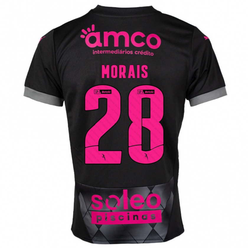 Kandiny Kinderen Patrícia Morais #28 Zwart Roze Uitshirt Uittenue 2024/25 T-Shirt