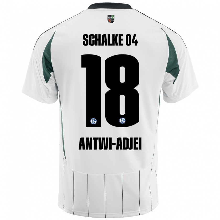 Kandiny Niño Camiseta Christopher Antwi-Adjei #18 Blanco Verde 2ª Equipación 2024/25 La Camisa México