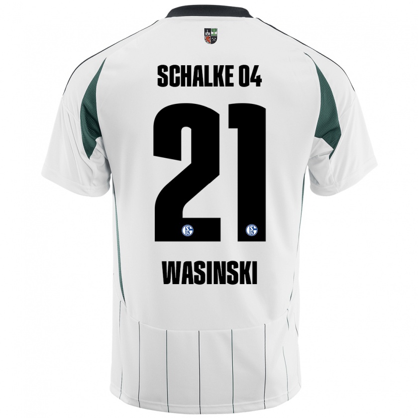 Kandiny Bambino Maglia Martin Wasinski #21 Bianco Verde Kit Gara Away 2024/25 Maglietta