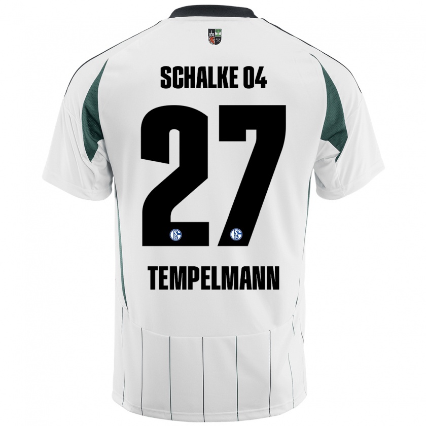 Kandiny Bambino Maglia Lino Tempelmann #27 Bianco Verde Kit Gara Away 2024/25 Maglietta