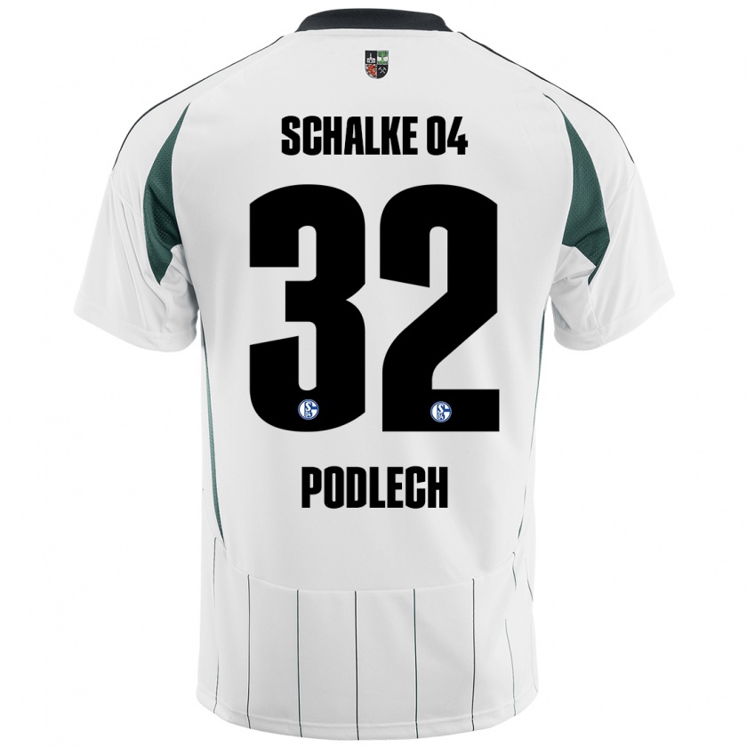 Kandiny Bambino Maglia Luca Podlech #32 Bianco Verde Kit Gara Away 2024/25 Maglietta