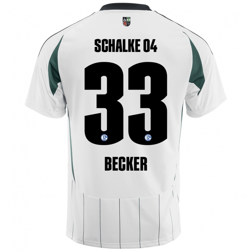 Kandiny Bambino Maglia Vitalie Becker #33 Bianco Verde Kit Gara Away 2024/25 Maglietta