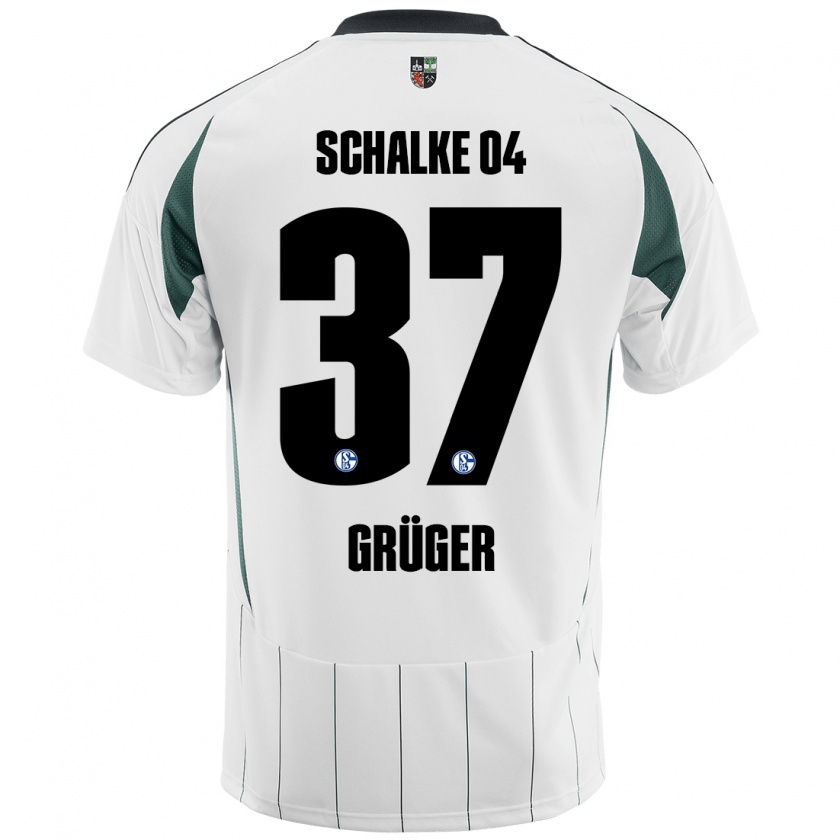 Kandiny Kinderen Max Grüger #37 Wit Groen Uitshirt Uittenue 2024/25 T-Shirt