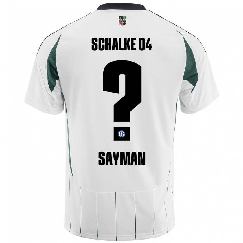 Kandiny Bambino Maglia Kayhan Sayman #0 Bianco Verde Kit Gara Away 2024/25 Maglietta