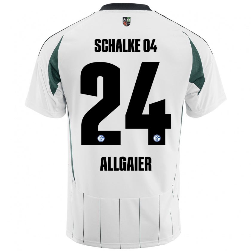 Kandiny Niño Camiseta Felix Allgaier #24 Blanco Verde 2ª Equipación 2024/25 La Camisa México